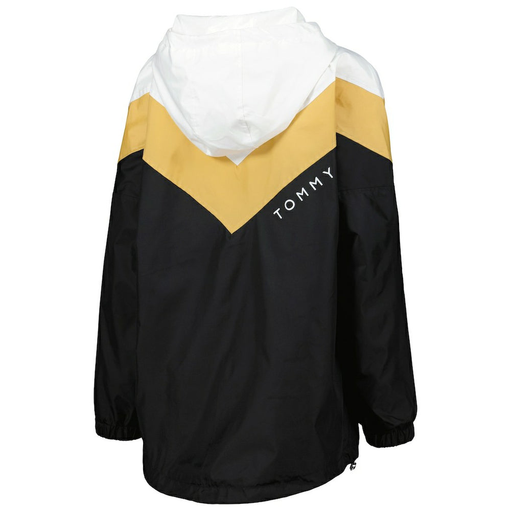 New Orleans Saints Tommy Hilfiger Women's Staci Half-Zip Hoodie Windbreaker Jacket - White/Gold Hoodies
