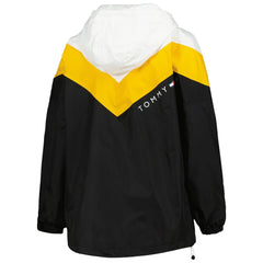 Pittsburgh Steelers Tommy Hilfiger Women's Staci Half-Zip Hoodie Windbreaker Jacket - White/Gold Hoodies