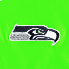 Seattle Seahawks Tommy Hilfiger Women's Staci Half-Zip Hoodie Windbreaker Jacket - White/Neon Green Hoodies