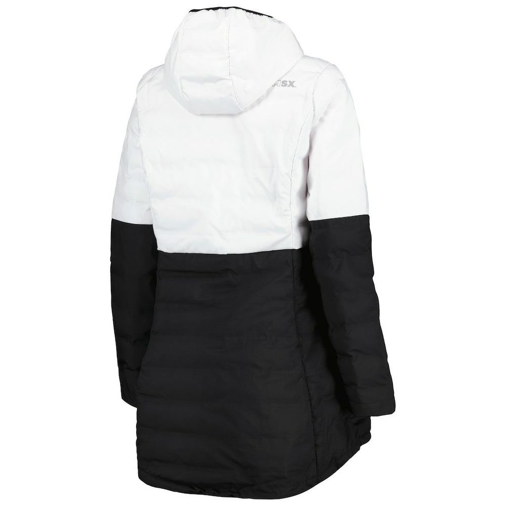 Las Vegas Raiders MSX by Michael Strahan Women's Willow Quilted Hoodie Full-Zip Jacket - White/Black Hoodies