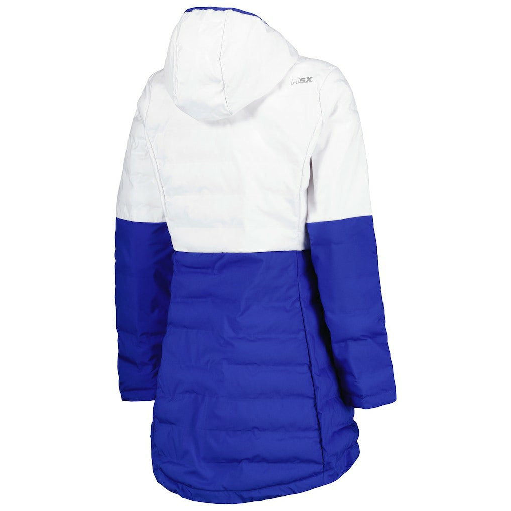 Los Angeles Rams MSX by Michael Strahan Women's Willow Quilted Hoodie Full-Zip Jacket - White/Royal Hoodies