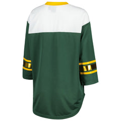 Green Bay Packers G-III 4Her by Carl Banks Women's Double Team 3/4-Sleeve Lace-Up T-Shirt - Green/White T-shirts