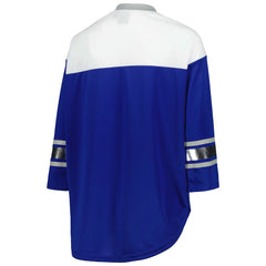 Indianapolis Colts G-III 4Her by Carl Banks Women's Double Team 3/4-Sleeve Lace-Up T-Shirt - Royal/White T-shirts