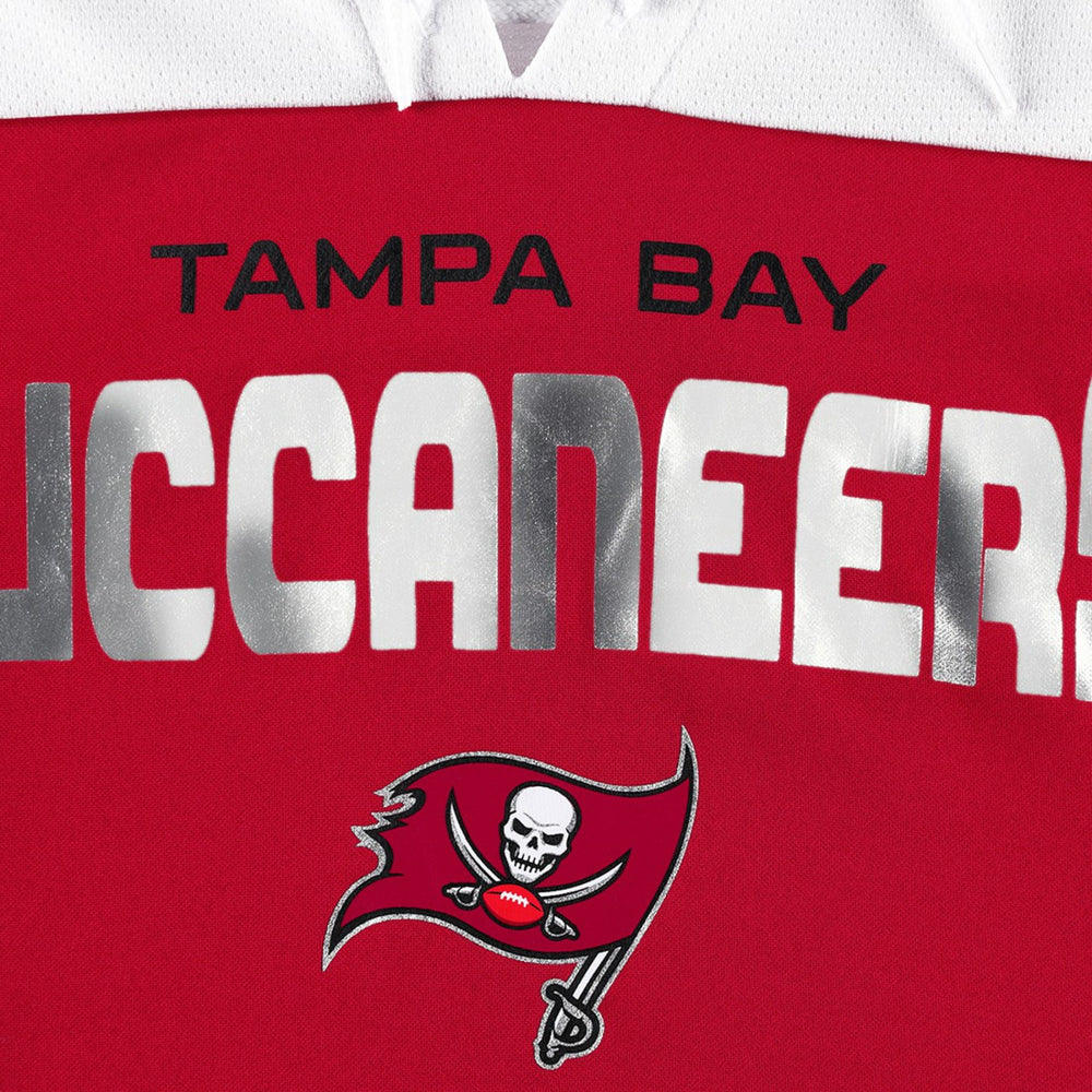 Tampa Bay Buccaneers G-III 4Her by Carl Banks Women's Double Team 3/4-Sleeve Lace-Up T-Shirt - Red/White T-shirts