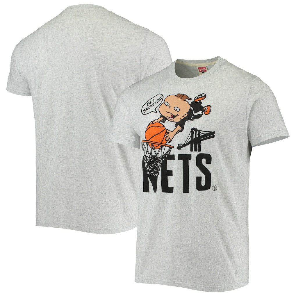Brooklyn Nets Homage NBA x Rugrats Tri-Blend T-Shirt Ash