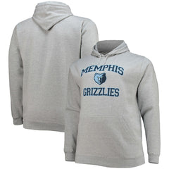 Memphis Grizzlies Big & Tall Heart & Soul Pullover Hoodie Heathered Gray