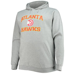 Atlanta Hawks Big & Tall Heart & Soul Pullover Hoodie Heathered Gray