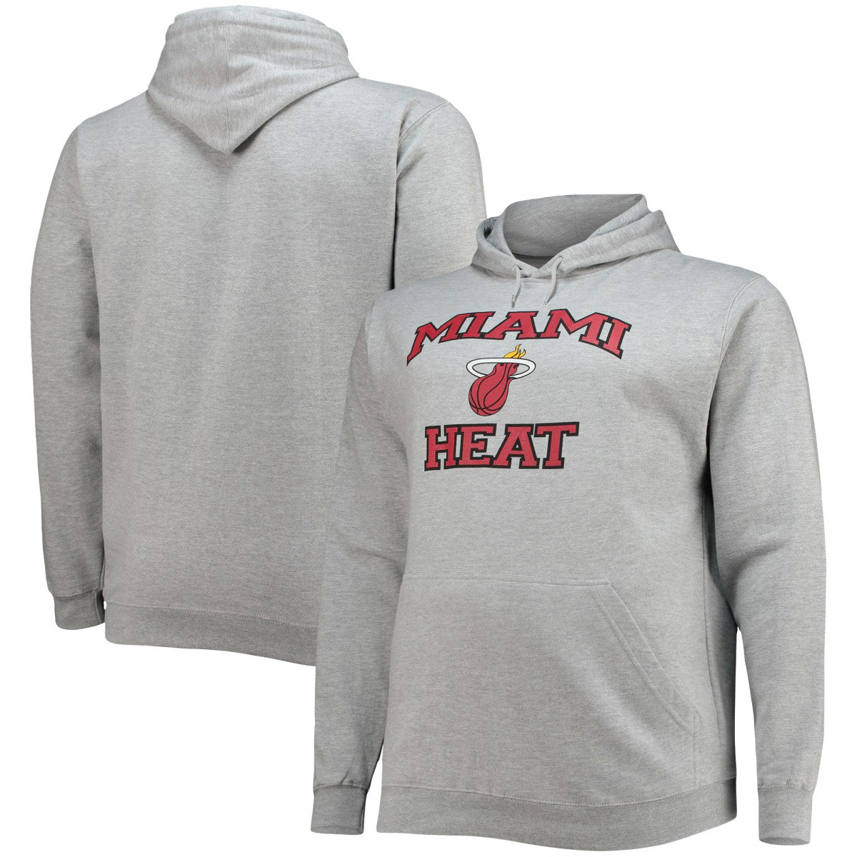 Miami Heat Big & Tall Heart & Soul Pullover Hoodie Heathered Gray