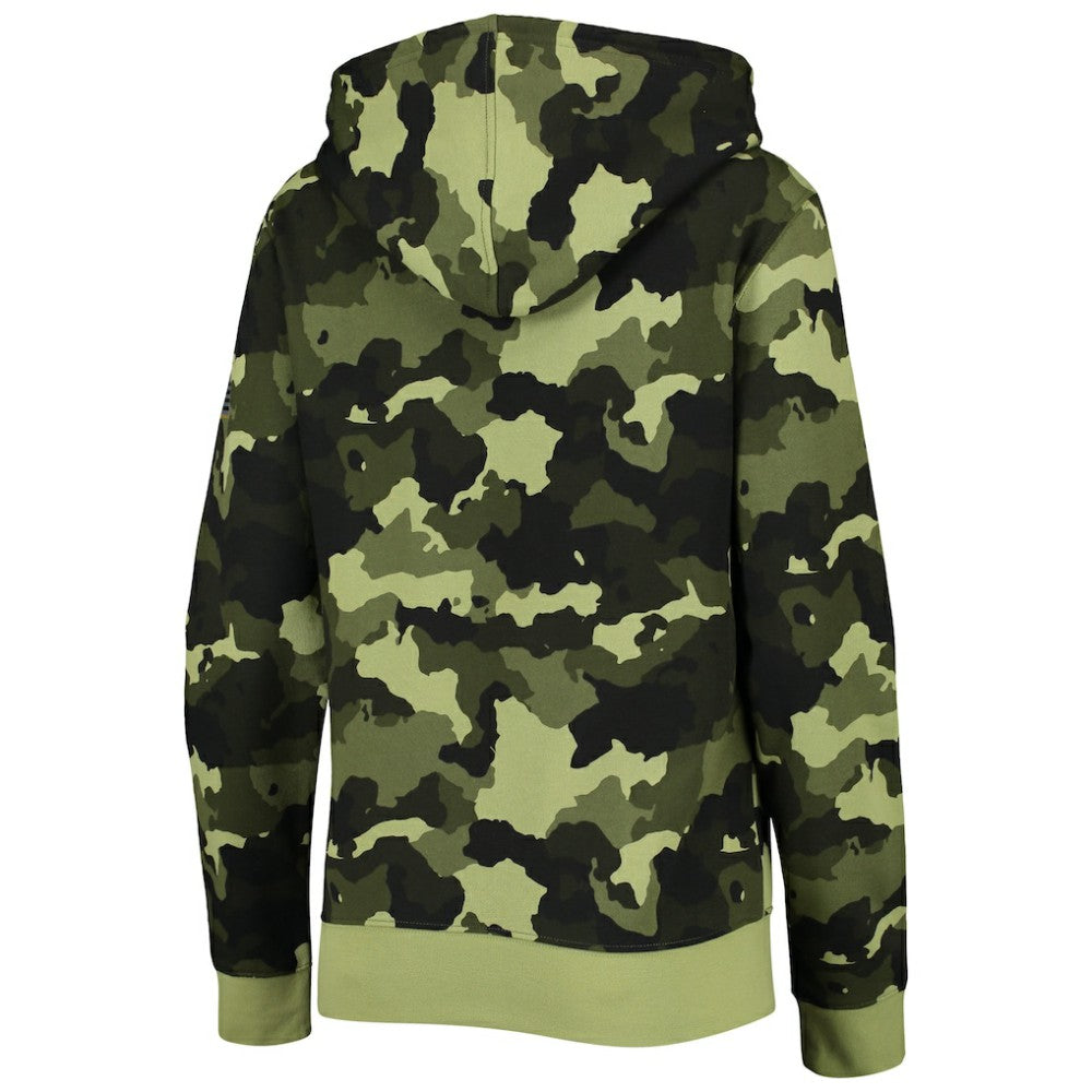 Chicago Cubs New Era Women's 2022 MLB Armed Forces Day Camo Full-Zip Hoodie - Green Hoodies
