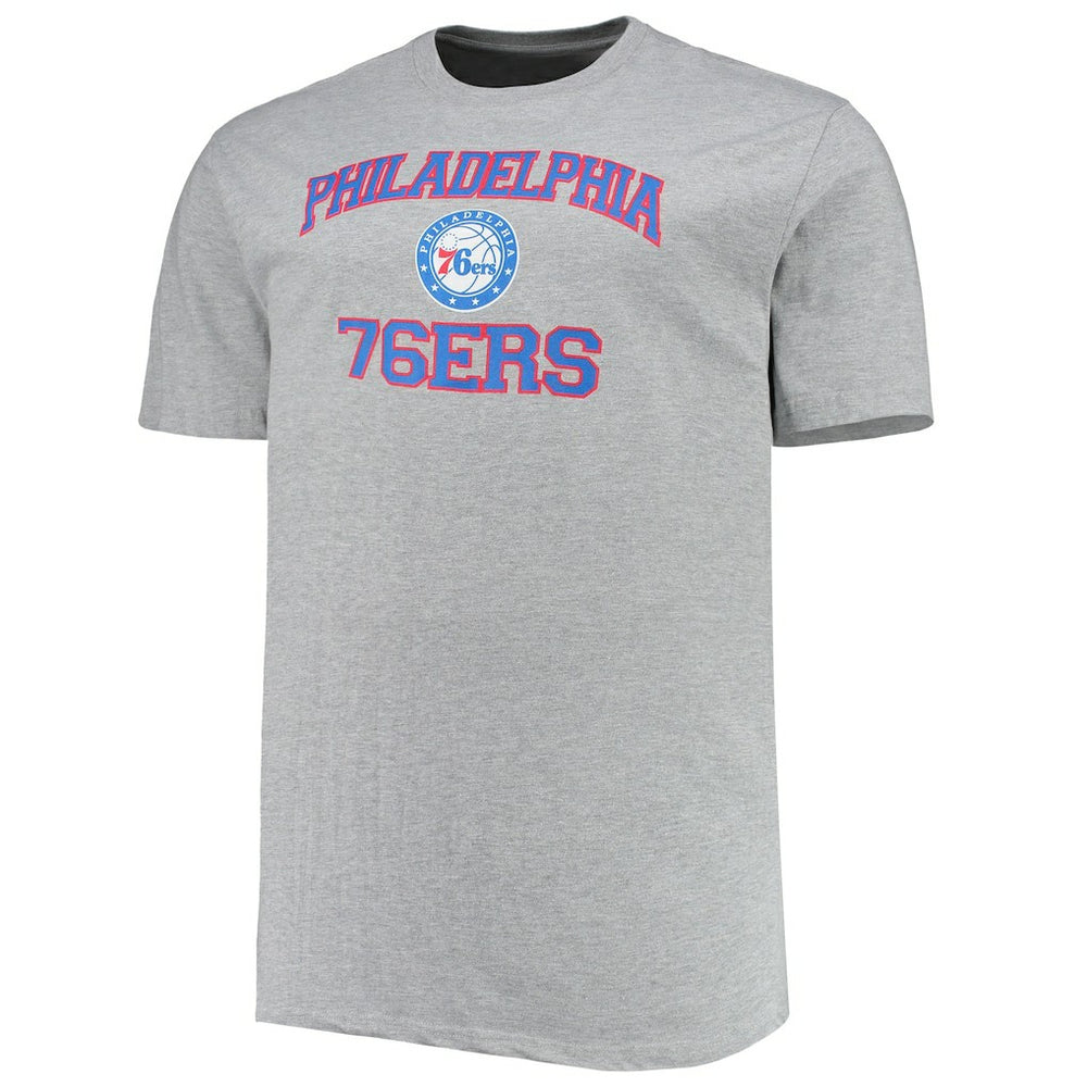 Philadelphia 76ers Big & Tall Heart & Soul T-Shirt Heathered Gray