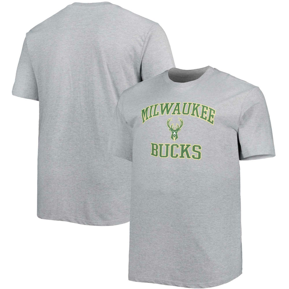 Milwaukee Bucks Big & Tall Heart & Soul T-Shirt Heathered Gray