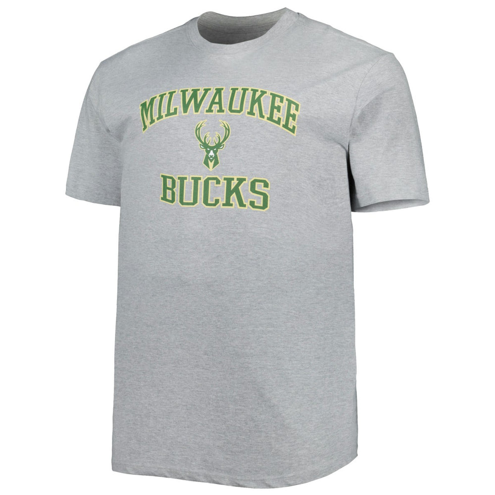 Milwaukee Bucks Big & Tall Heart & Soul T-Shirt Heathered Gray