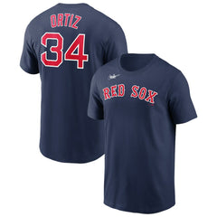 David Ortiz Boston Red Sox Nike Name & Number Logo T-Shirt - Navy T-shirts