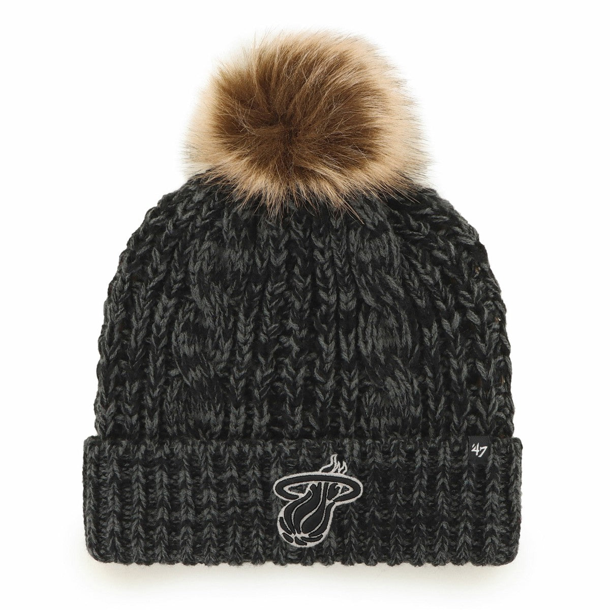 Miami Heat '47 Women's Meeko Cuffed Knit Hat with Pom Black - 47 brand
