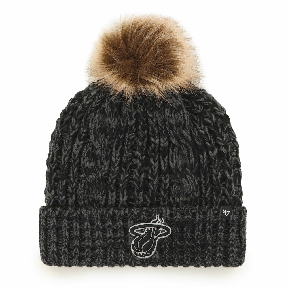 Miami Heat '47 Women's Meeko Cuffed Knit Hat with Pom Black - 47 brand