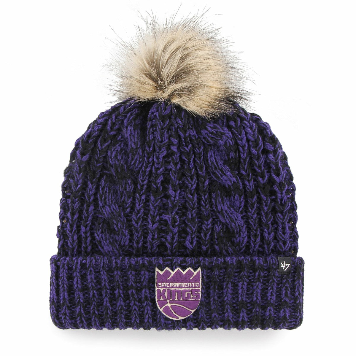 Sacramento Kings '47 Women's Meeko Cuffed Knit Hat with Pom Purple - 47 brand