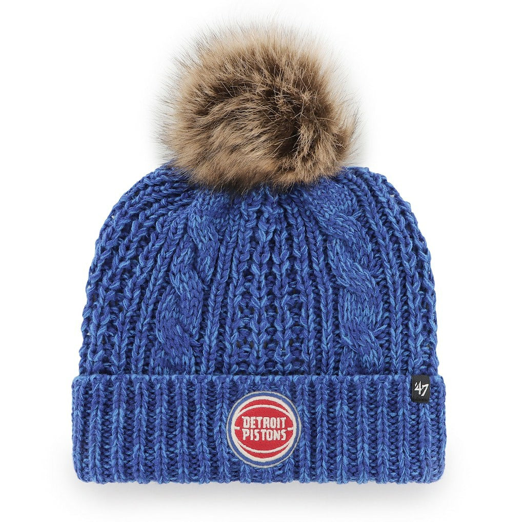 Detroit Pistons '47 Women's Meeko Cuffed Knit Hat with Pom Royal - 47 brand
