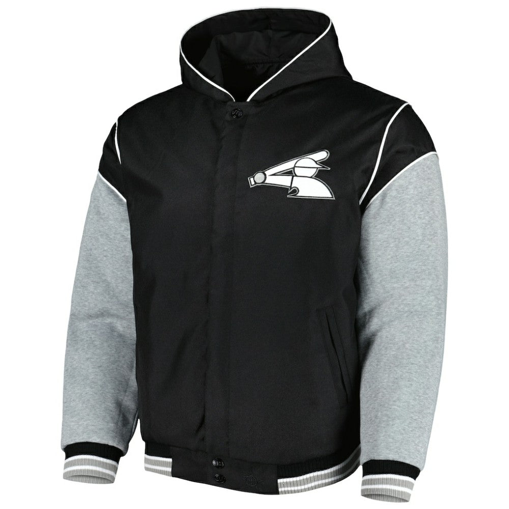 Chicago White Sox JH Design Reversible Fleece Full-Snap Hoodie Jacket - Black Jackets
