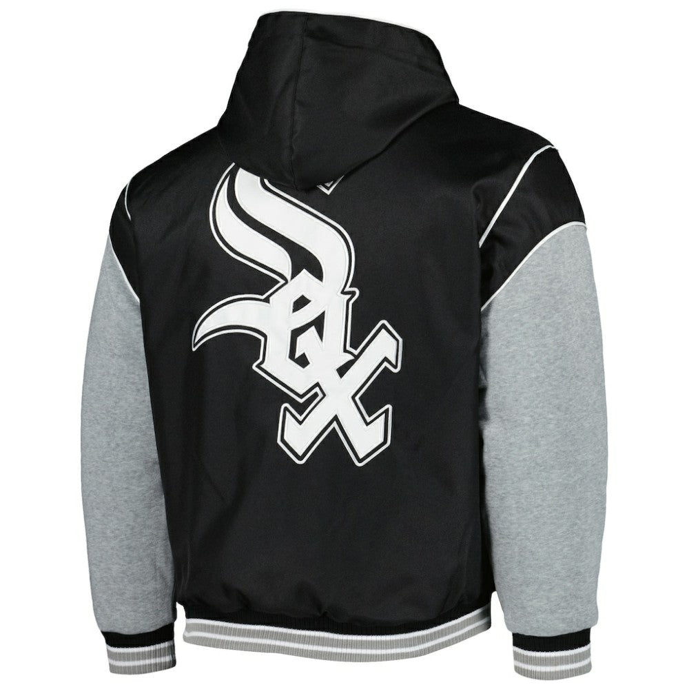 Chicago White Sox JH Design Reversible Fleece Full-Snap Hoodie Jacket - Black Jackets