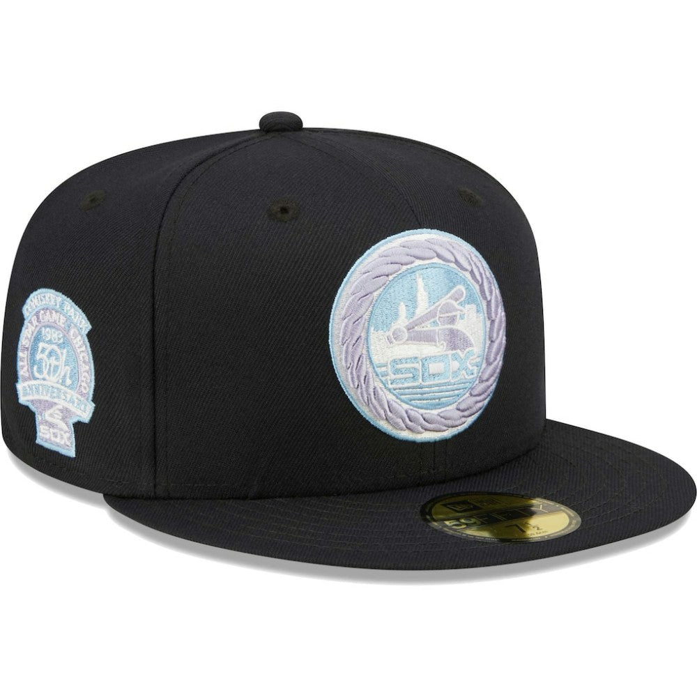 Chicago White Sox New Era 50th Anniversary 1983 MLB All-Star Game Lavender Undervisor 59FIFTY Fitted Hat - Navy Hats