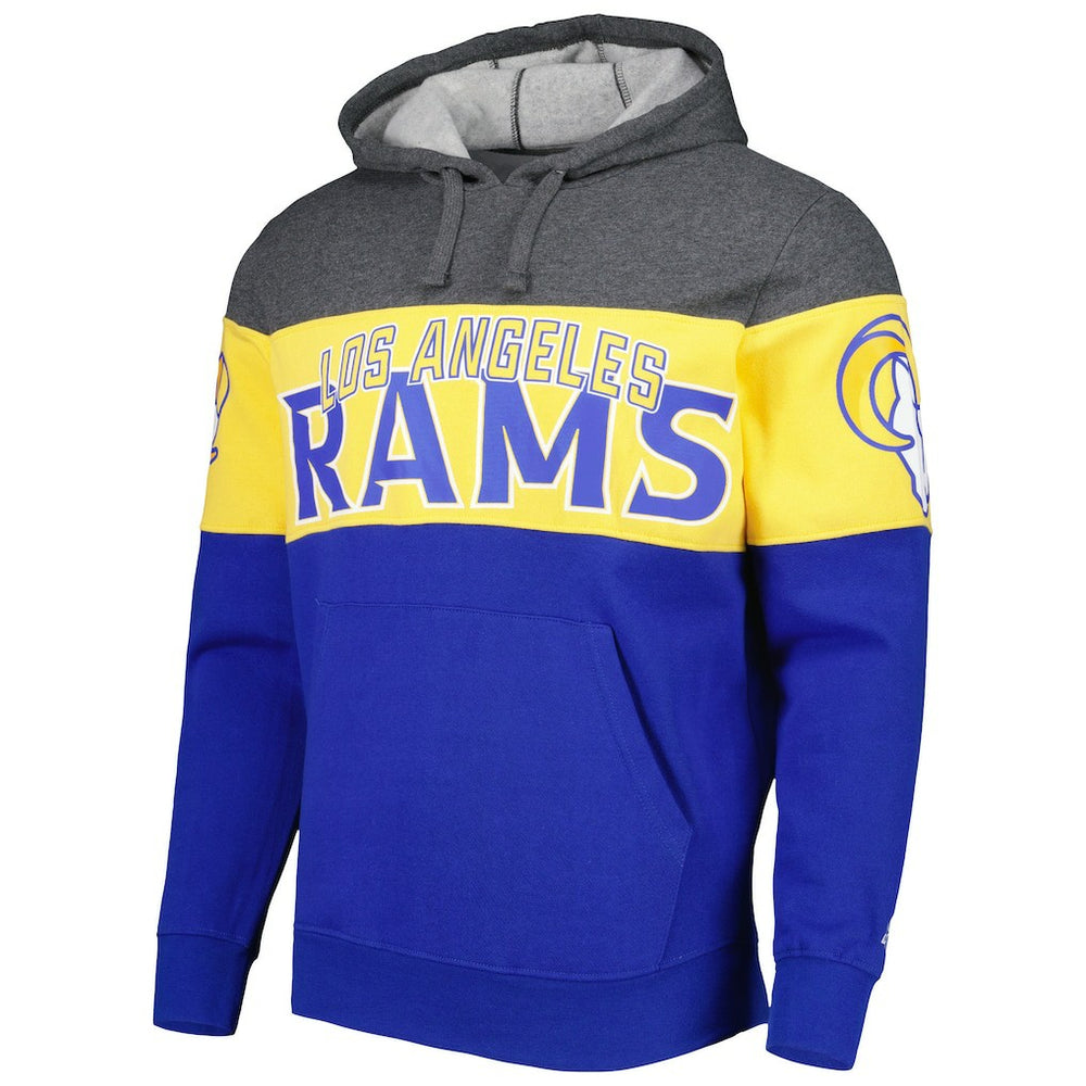 Los Angeles Rams Starter Extreme Pullover Hoodie - Heather Charcoal/Royal Hoodies