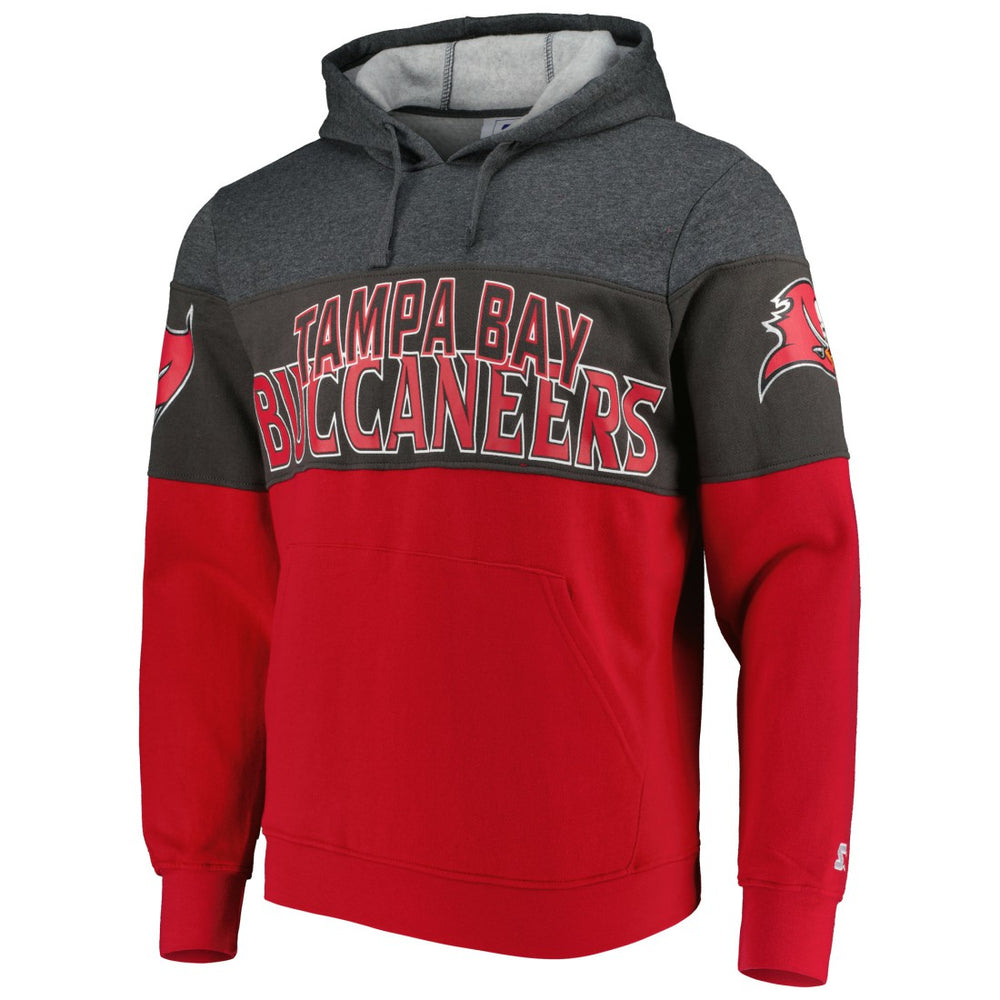 Tampa Bay Buccaneers Starter Extreme Pullover Hoodie - Heather Charcoal/Red Hoodies