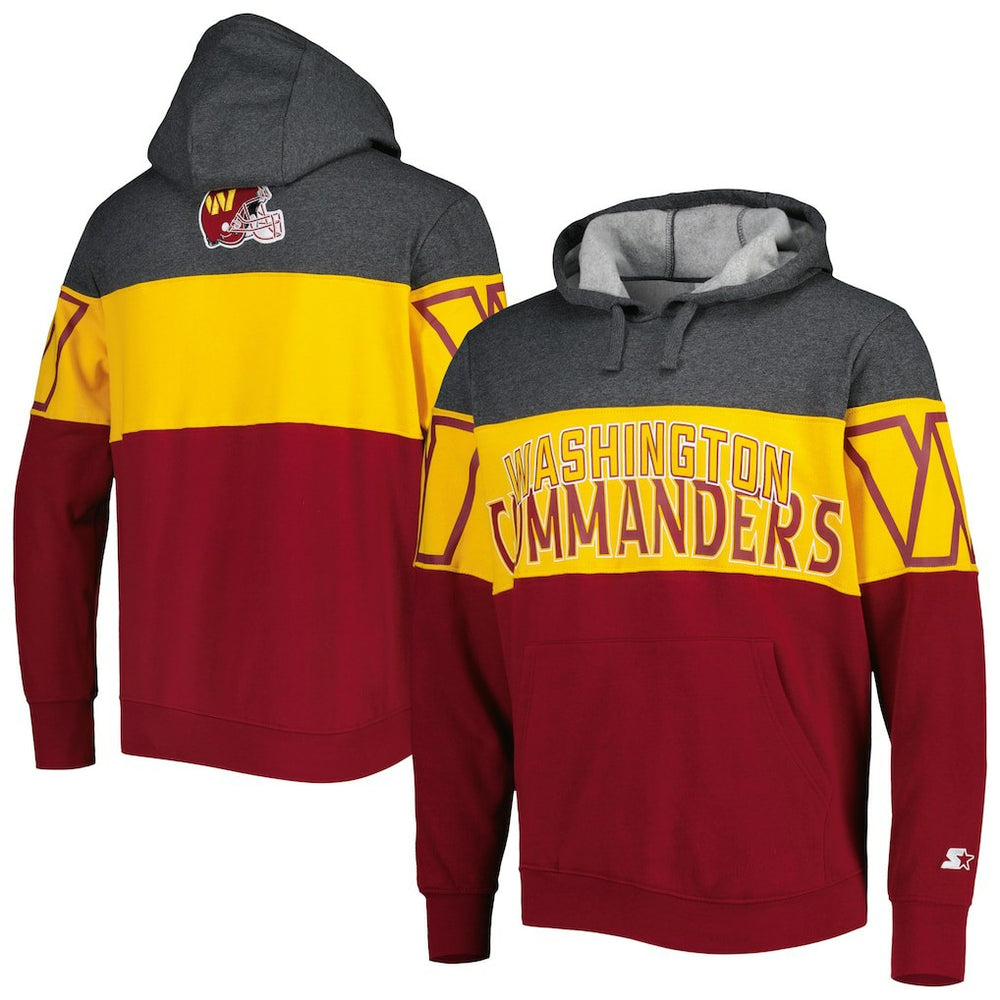 Washington Commanders Starter Extreme Pullover Hoodie - Heather Charcoal/Burgundy Hoodies