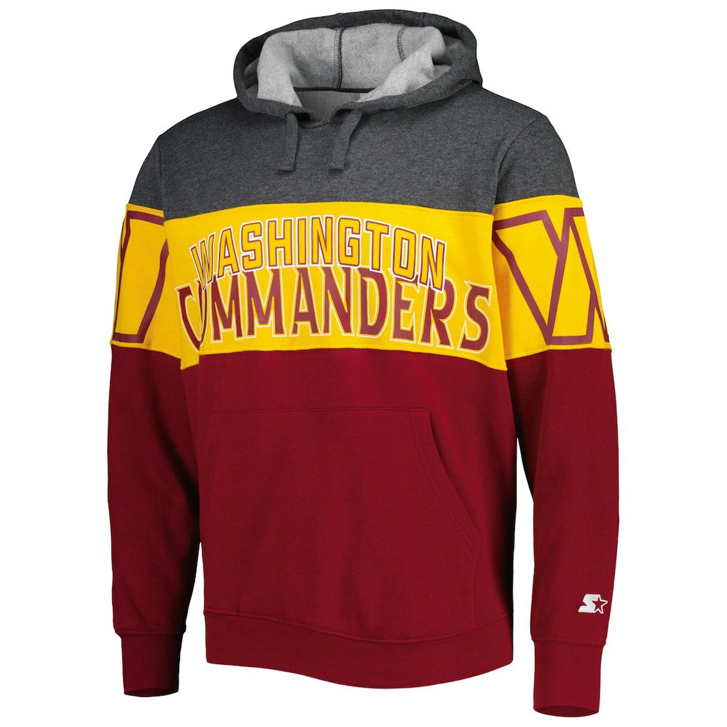 Washington Commanders Starter Extreme Pullover Hoodie - Heather Charcoal/Burgundy Hoodies