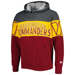 Washington Commanders Starter Extreme Pullover Hoodie - Heather Charcoal/Burgundy Hoodies