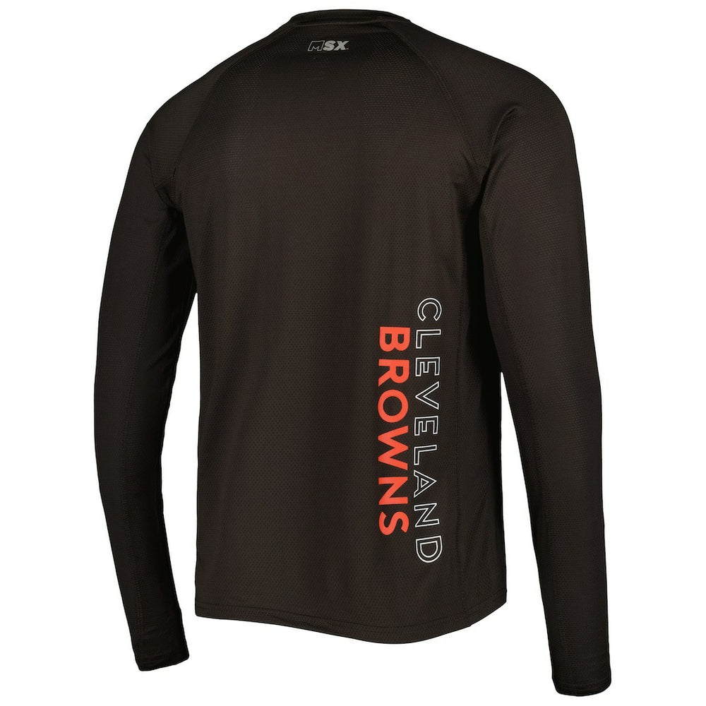 Cleveland Browns MSX by Michael Strahan Interval Long Sleeve Raglan T-Shirt - Brown T-shirts