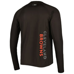 Cleveland Browns MSX by Michael Strahan Interval Long Sleeve Raglan T-Shirt - Brown T-shirts