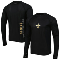New Orleans Saints MSX by Michael Strahan Interval Long Sleeve Raglan T-Shirt - Black T-shirts
