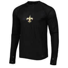 New Orleans Saints MSX by Michael Strahan Interval Long Sleeve Raglan T-Shirt - Black T-shirts