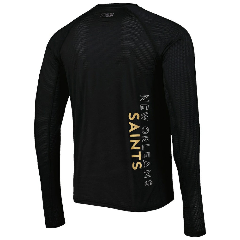 New Orleans Saints MSX by Michael Strahan Interval Long Sleeve Raglan T-Shirt - Black T-shirts