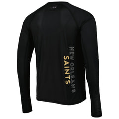New Orleans Saints MSX by Michael Strahan Interval Long Sleeve Raglan T-Shirt - Black T-shirts
