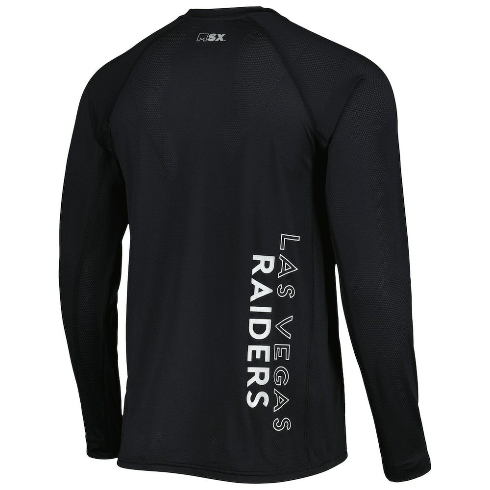 Las Vegas Raiders MSX by Michael Strahan Interval Long Sleeve Raglan T-Shirt - Black T-shirts
