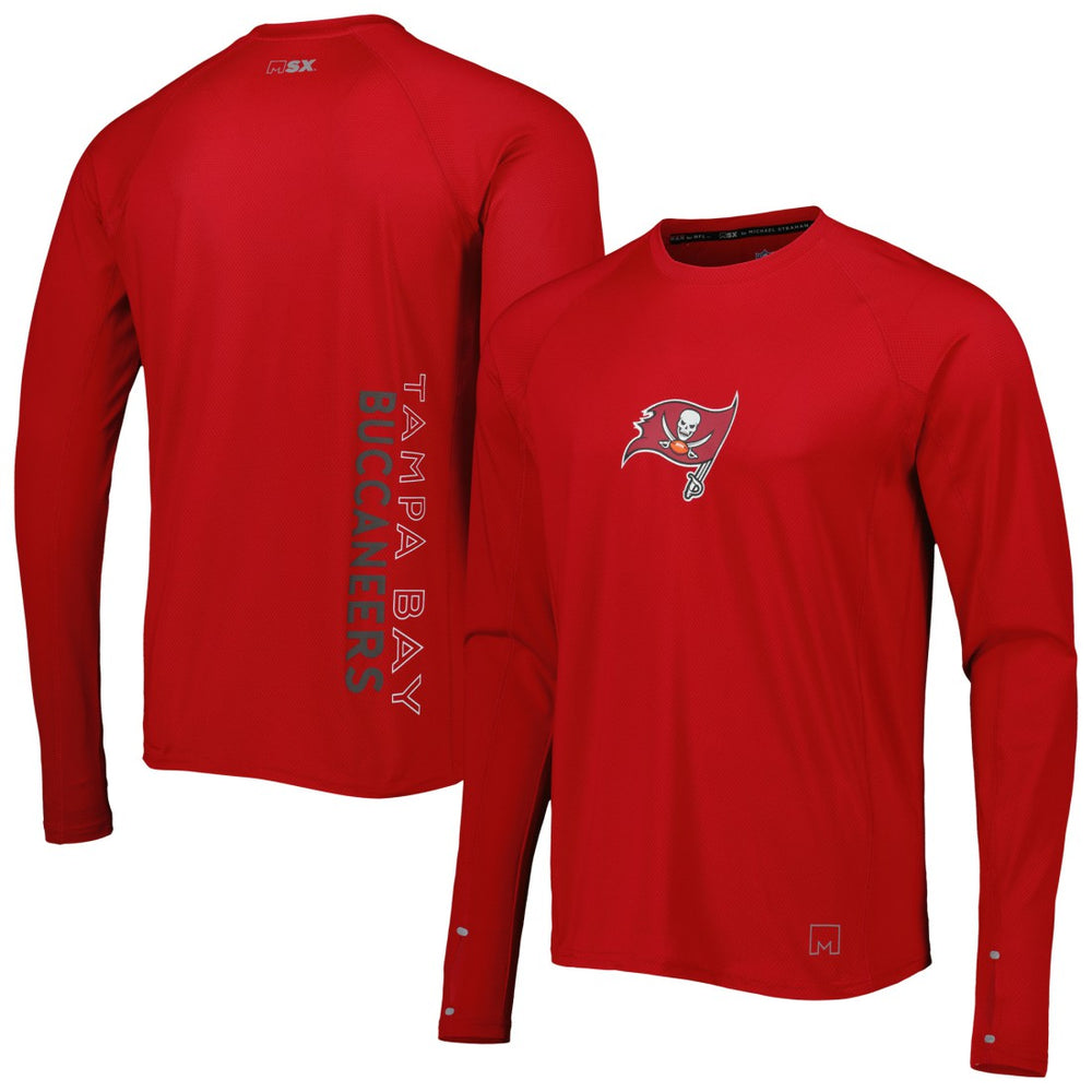 Tampa Bay Buccaneers MSX by Michael Strahan Interval Long Sleeve Raglan T-Shirt - Red T-shirts