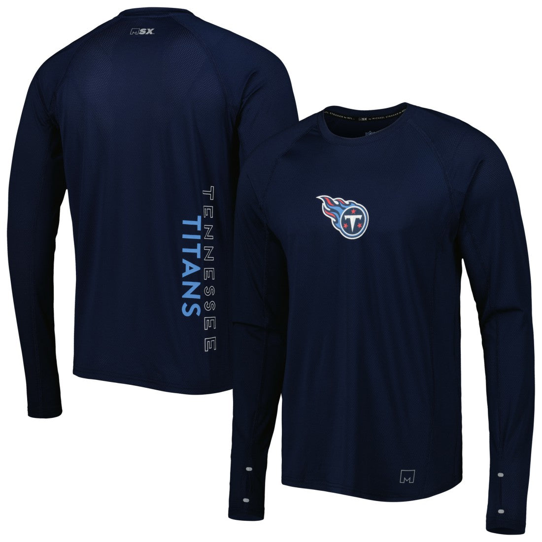 Tennessee Titans MSX by Michael Strahan Interval Long Sleeve Raglan T-Shirt - Navy T-shirts
