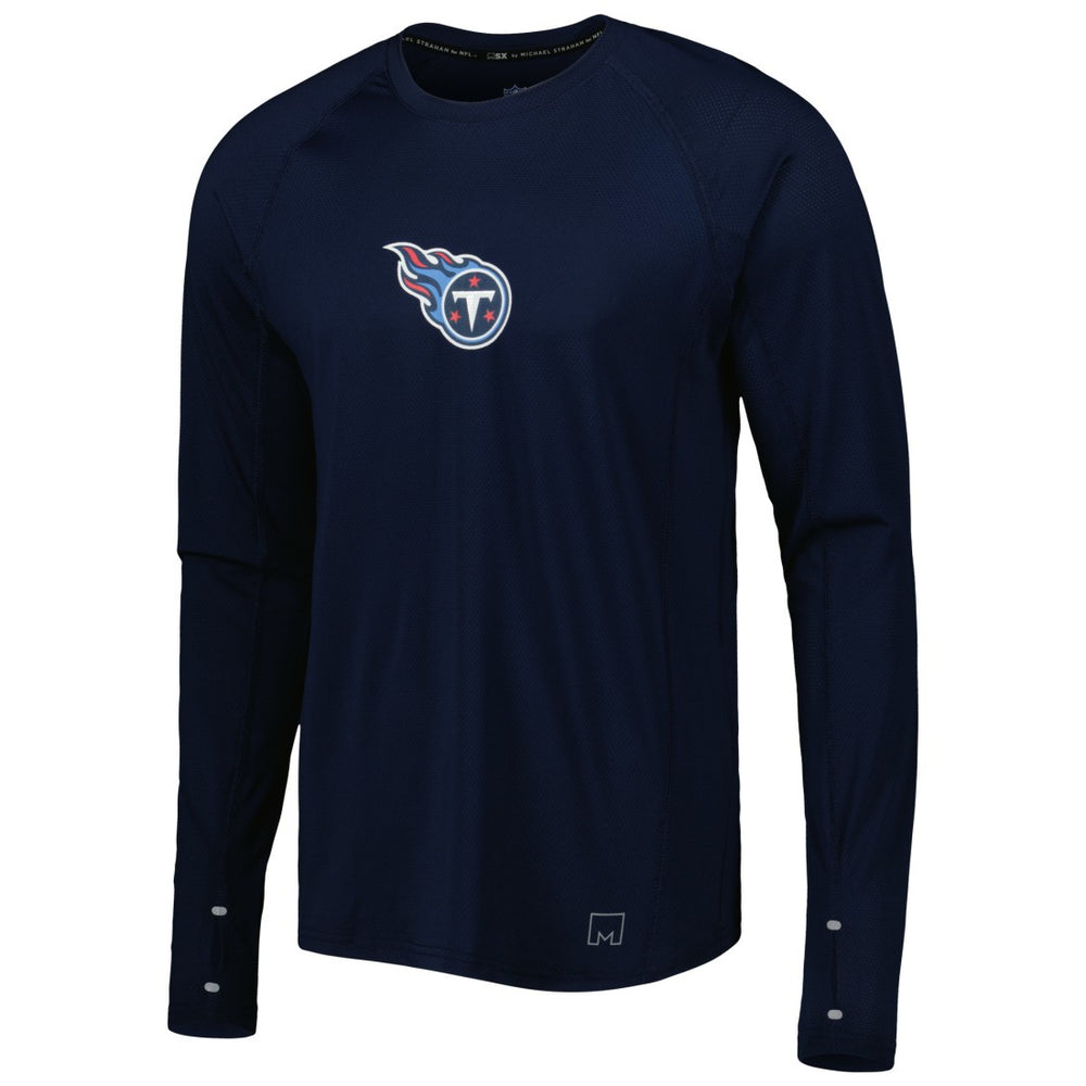 Tennessee Titans MSX by Michael Strahan Interval Long Sleeve Raglan T-Shirt - Navy T-shirts