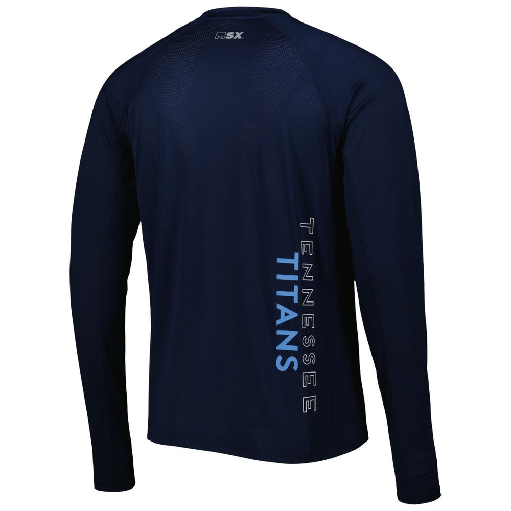 Tennessee Titans MSX by Michael Strahan Interval Long Sleeve Raglan T-Shirt - Navy T-shirts