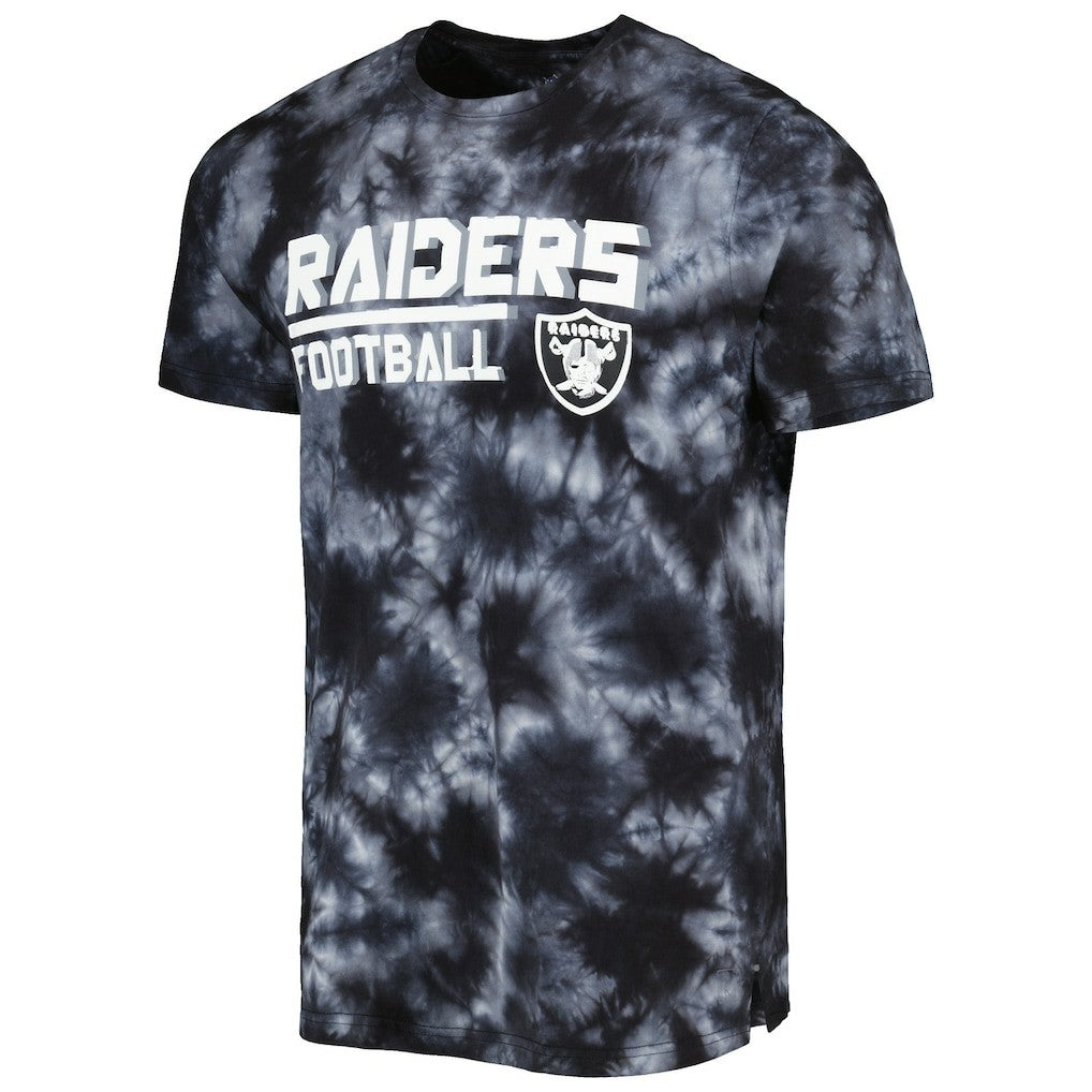 Las Vegas Raiders MSX by Michael Strahan Recovery Tie-Dye T-Shirt - Black T-shirts