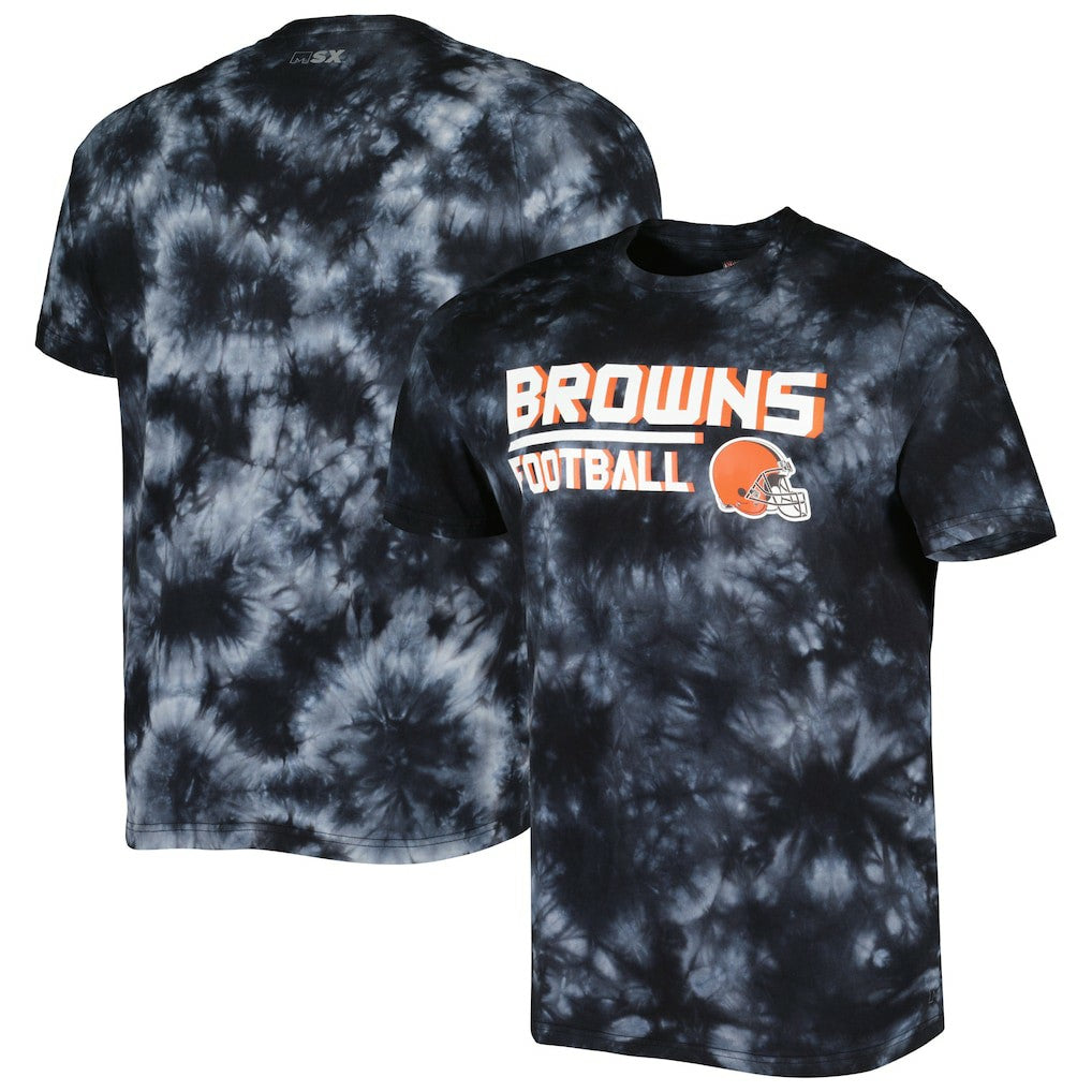 Cleveland Browns MSX by Michael Strahan Recovery Tie-Dye T-Shirt - Black T-shirts