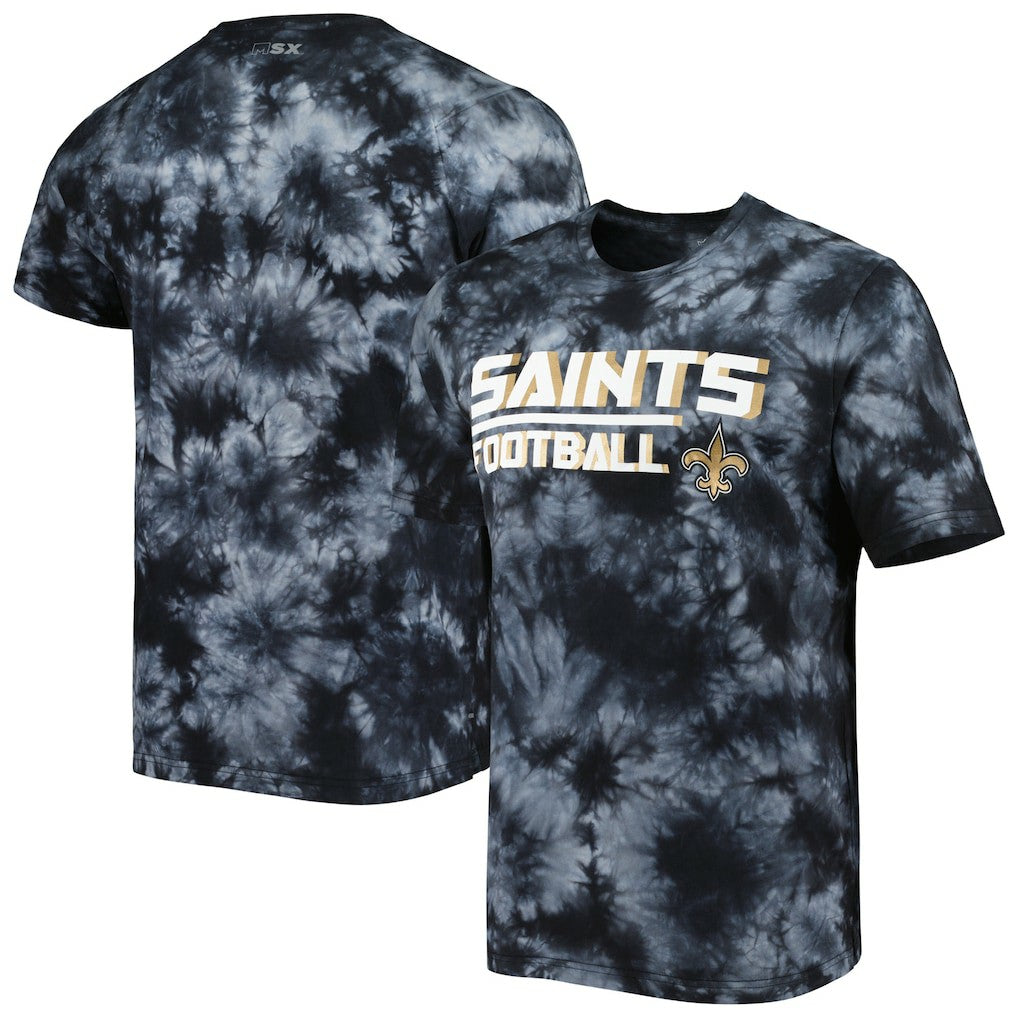New Orleans Saints MSX by Michael Strahan Recovery Tie-Dye T-Shirt - Black T-shirts