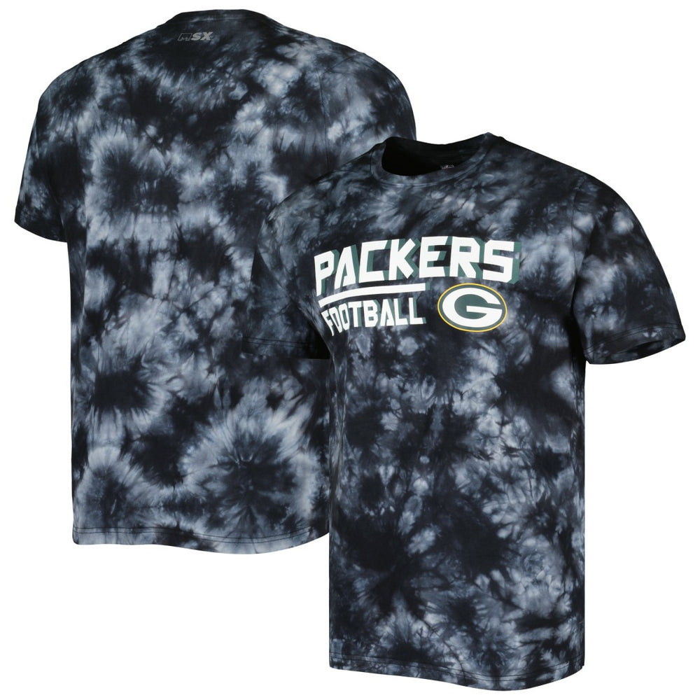 Green Bay Packers MSX by Michael Strahan Recovery Tie-Dye T-Shirt - Black T-shirts