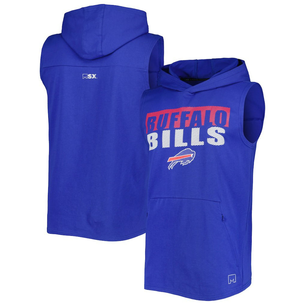 Buffalo Bills MSX by Michael Strahan Relay Sleeveless Pullover Hoodie - Royal Hoodies