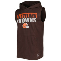Cleveland Browns MSX by Michael Strahan Relay Sleeveless Pullover Hoodie - Brown Hoodies