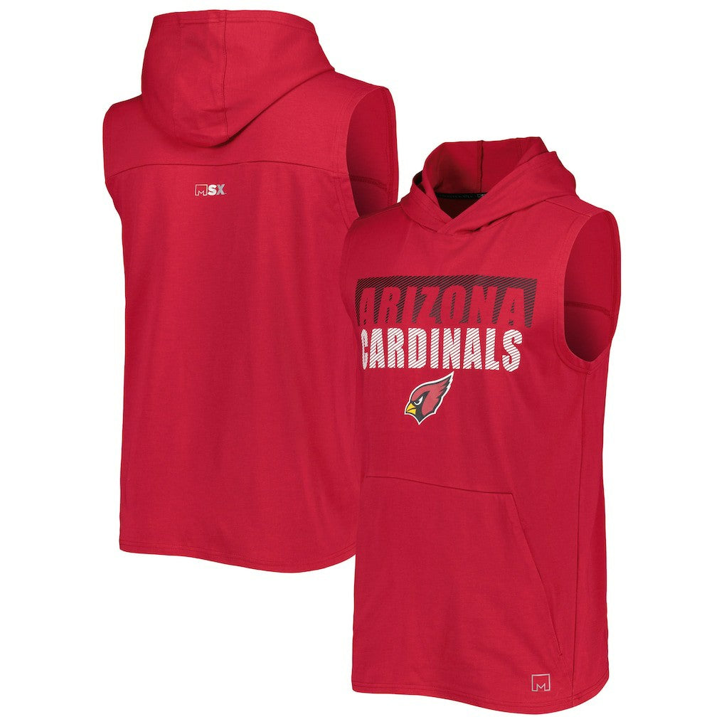 Arizona Cardinals MSX by Michael Strahan Relay Sleeveless Pullover Hoodie - Cardinal Hoodies