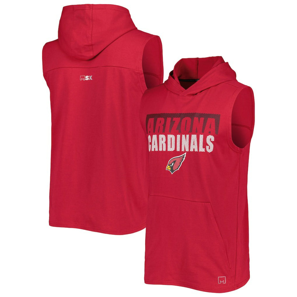 Arizona Cardinals MSX by Michael Strahan Relay Sleeveless Pullover Hoodie - Cardinal Hoodies