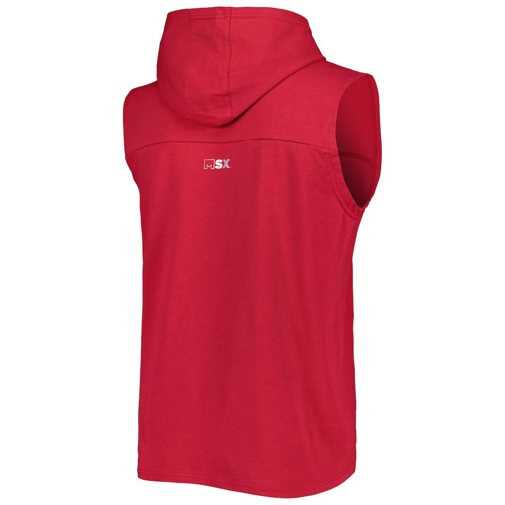 Arizona Cardinals MSX by Michael Strahan Relay Sleeveless Pullover Hoodie - Cardinal Hoodies