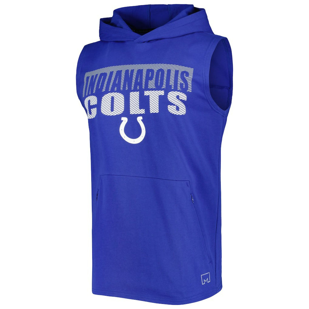 Indianapolis Colts MSX by Michael Strahan Relay Sleeveless Pullover Hoodie - Royal Hoodies